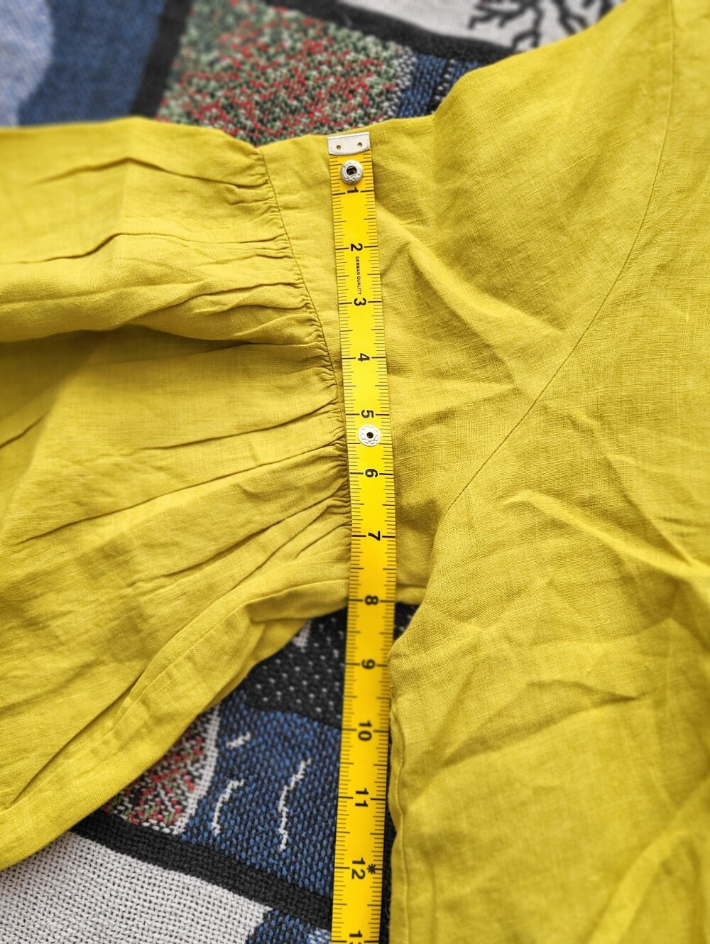 BRYN WALKER Frida Light Linen Bell-Sleeve Top in Chartreuse - Picture 13 of 16